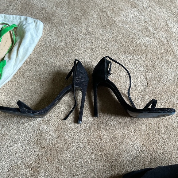 Stuart Weitzman black caviar nudist heel 38.5 - Picture 2 of 5
